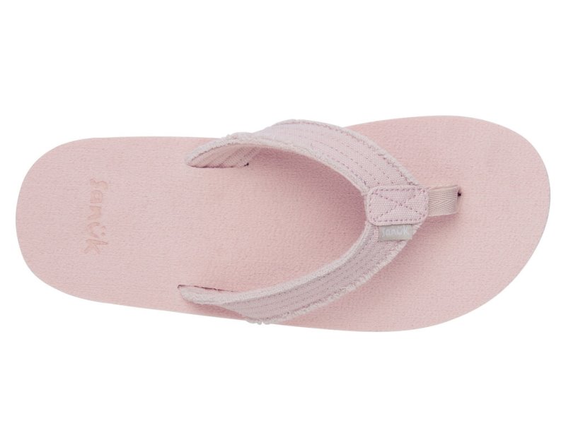 Sanuk Fraidy Stacker Canvas Kids' Sandals Pink Light Blue | Canada 309HAP